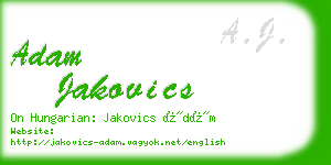 adam jakovics business card